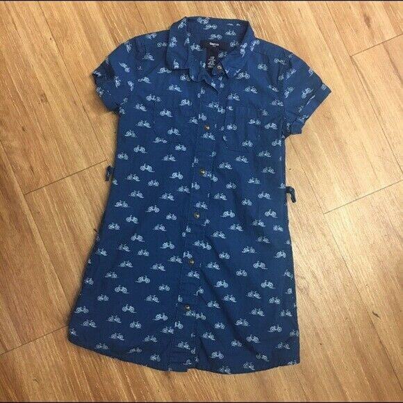 Gap Girls Dress Size XS‎ 4 5 Blue Bicycle Print Shirt - Picture 6 of 6